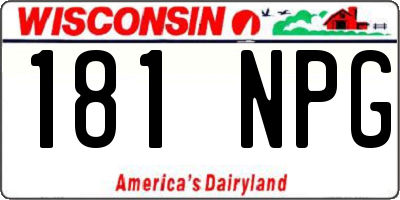 WI license plate 181NPG