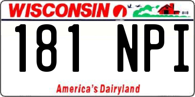 WI license plate 181NPI