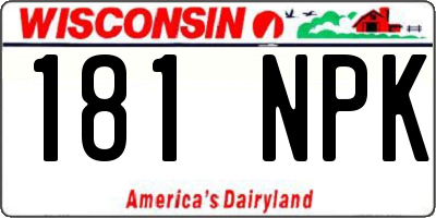 WI license plate 181NPK