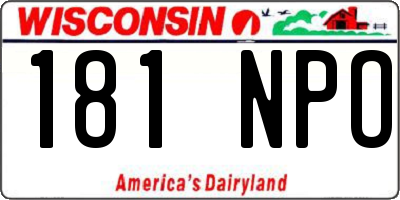 WI license plate 181NPO