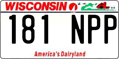 WI license plate 181NPP
