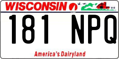 WI license plate 181NPQ