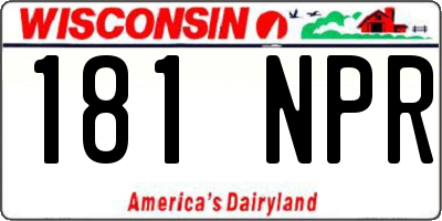 WI license plate 181NPR