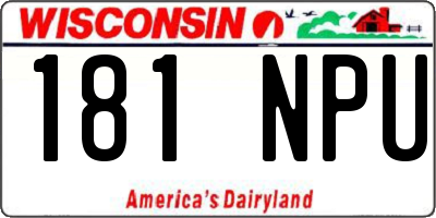 WI license plate 181NPU