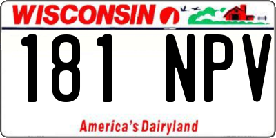WI license plate 181NPV