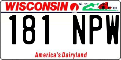 WI license plate 181NPW