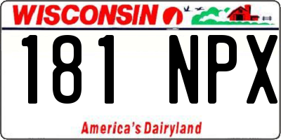 WI license plate 181NPX
