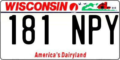 WI license plate 181NPY