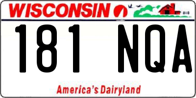 WI license plate 181NQA