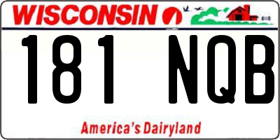 WI license plate 181NQB