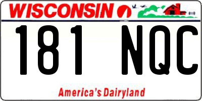 WI license plate 181NQC