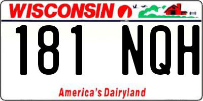 WI license plate 181NQH