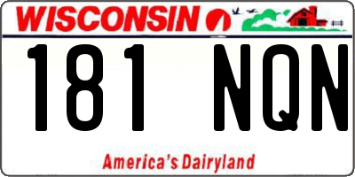 WI license plate 181NQN