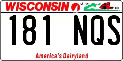 WI license plate 181NQS