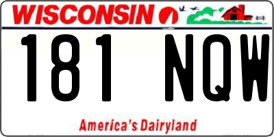 WI license plate 181NQW