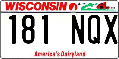 WI license plate 181NQX