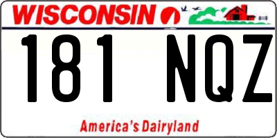 WI license plate 181NQZ
