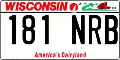 WI license plate 181NRB