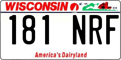 WI license plate 181NRF