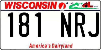 WI license plate 181NRJ