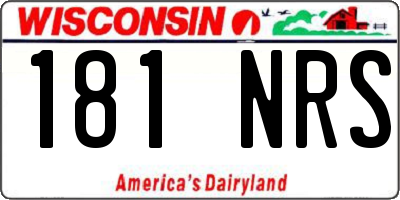 WI license plate 181NRS