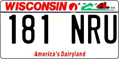 WI license plate 181NRU