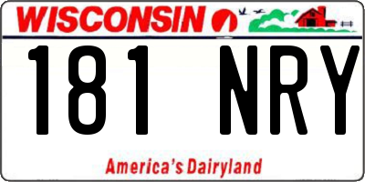 WI license plate 181NRY