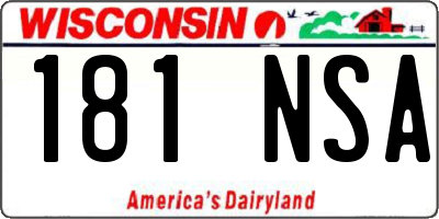 WI license plate 181NSA