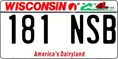 WI license plate 181NSB