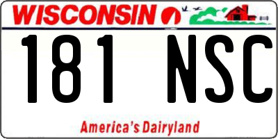 WI license plate 181NSC