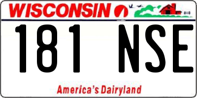 WI license plate 181NSE