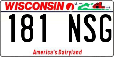 WI license plate 181NSG