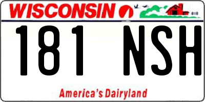 WI license plate 181NSH