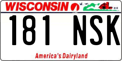 WI license plate 181NSK