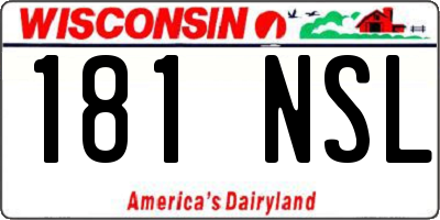 WI license plate 181NSL