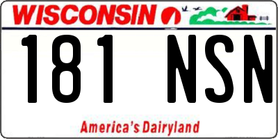 WI license plate 181NSN