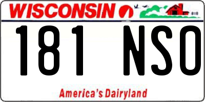 WI license plate 181NSO