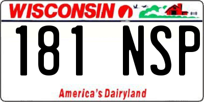 WI license plate 181NSP