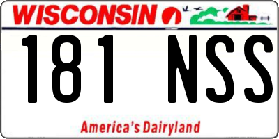WI license plate 181NSS