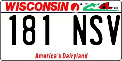 WI license plate 181NSV