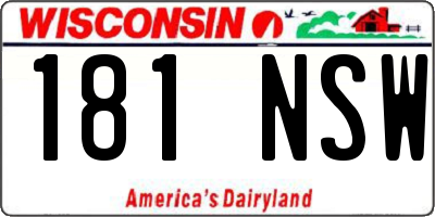 WI license plate 181NSW
