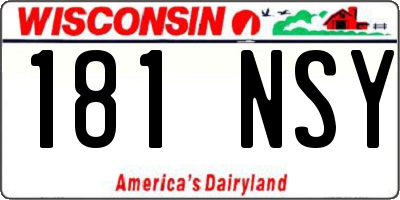WI license plate 181NSY