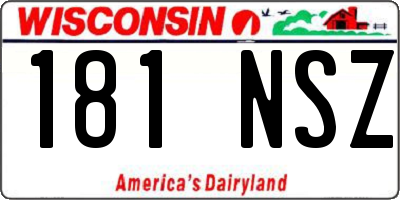 WI license plate 181NSZ