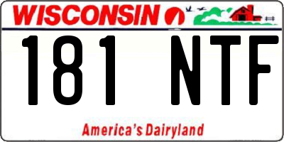 WI license plate 181NTF