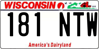 WI license plate 181NTW