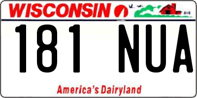 WI license plate 181NUA