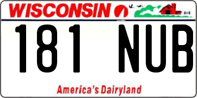 WI license plate 181NUB