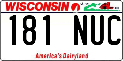 WI license plate 181NUC