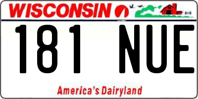 WI license plate 181NUE
