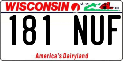 WI license plate 181NUF